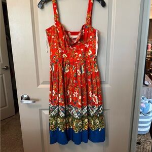 Floral Red and Blue Sundress